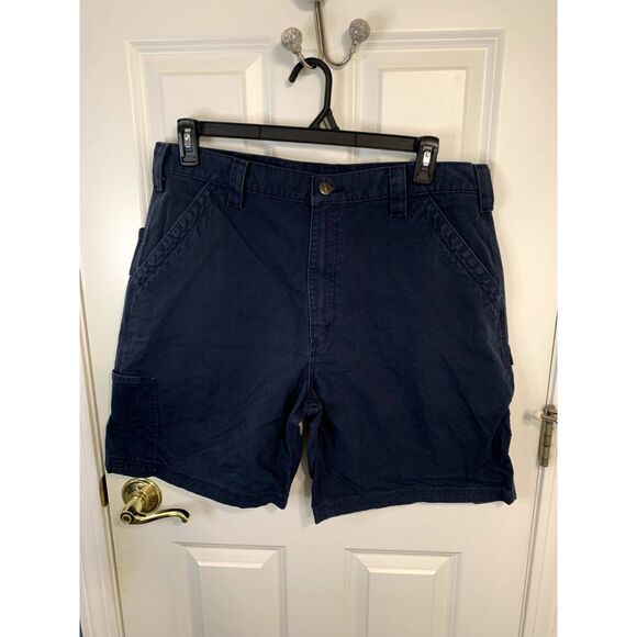 Carhartt Original Fit B147 Navy Blue Canvas Work Shorts Size 38 - Picture 1 of 3